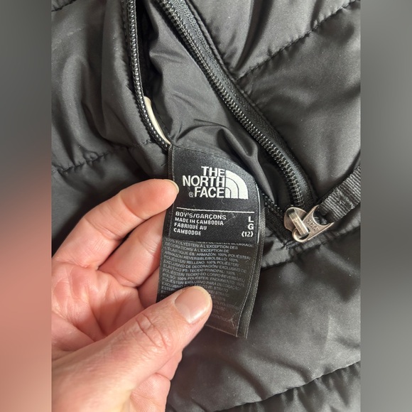 North Face Boy’s Reversible Puffer Sherpa Jacket Black Boy’s Large 12 - Picture 11 of 14